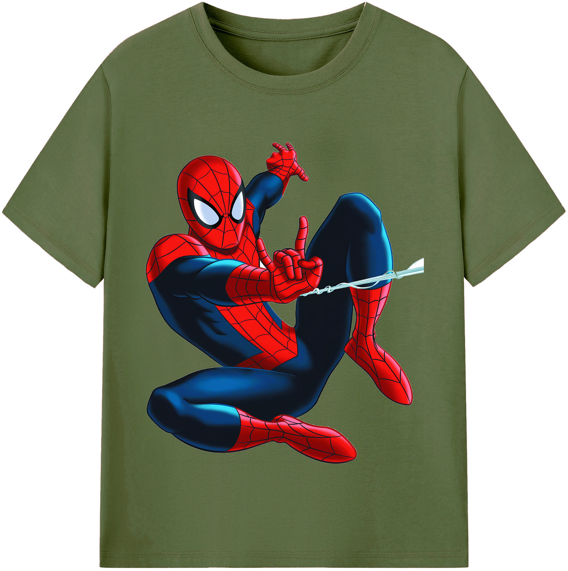 （画像用） Spider Man スパイダーマン 綿100％半袖Tシャツ（フロントプリント）